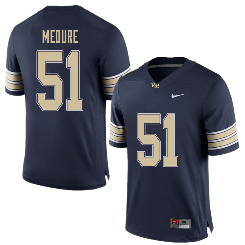 Men #51 Jim Medure Pittsburgh Panthers College Football Jerseys Sale-Home Blue